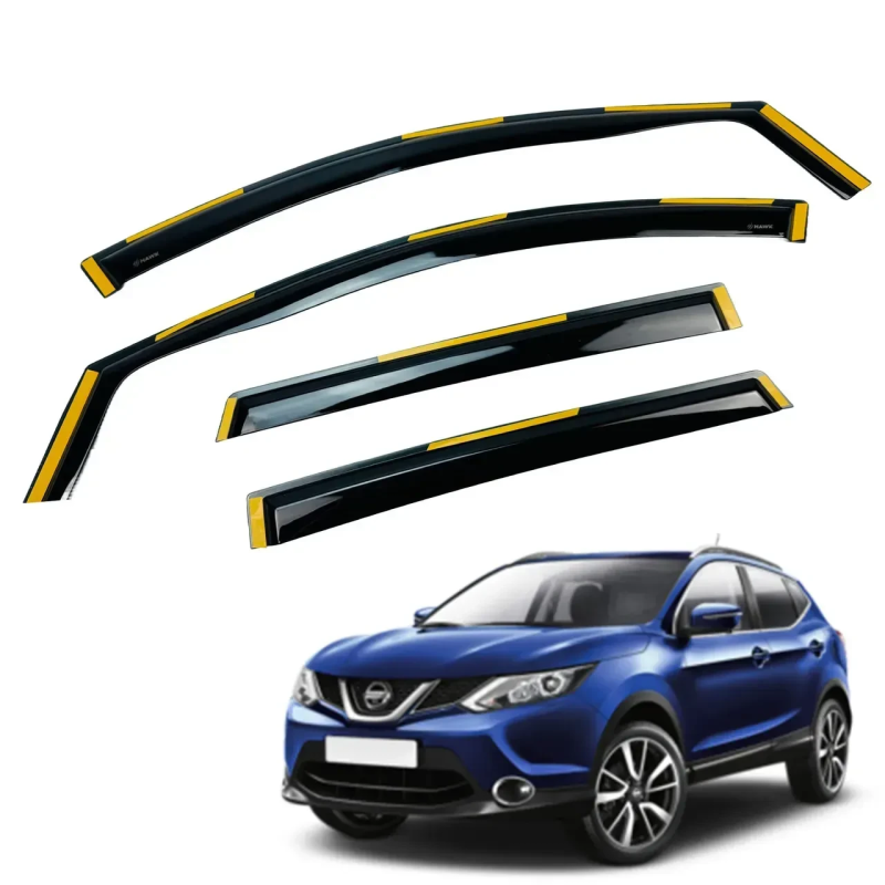 Дефлектори вікон (вітровики) “HAWK“ для Nissan Qashqai (J11) 2013-2021 вставні (00-00015616)